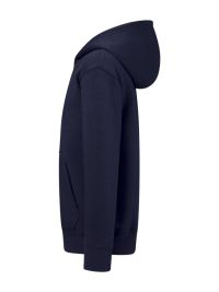 Dunkelblaue Kinder Kapuzen-Sweatjacke aus Bio-Baumwolle mit Reißverschluss